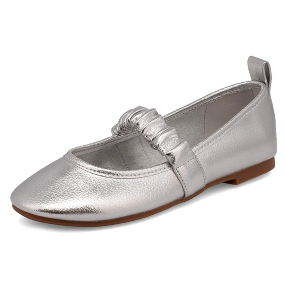 MIA Womens Uliana Ballet Flats Size 8 M EU 38.5 Silver Leather NWOB